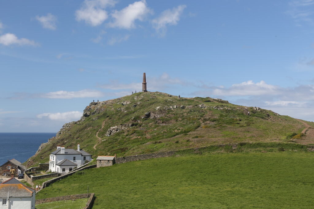 Tower at Cape Cornwall on top of a hill