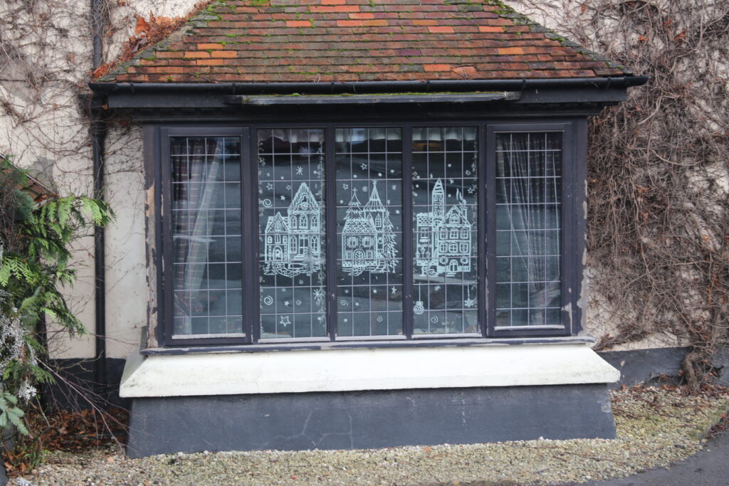 Christmas display in window