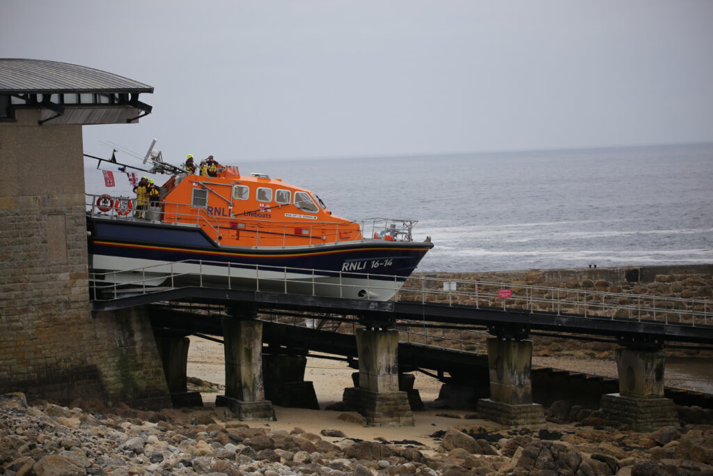 Lifeboat at the top of the ramp